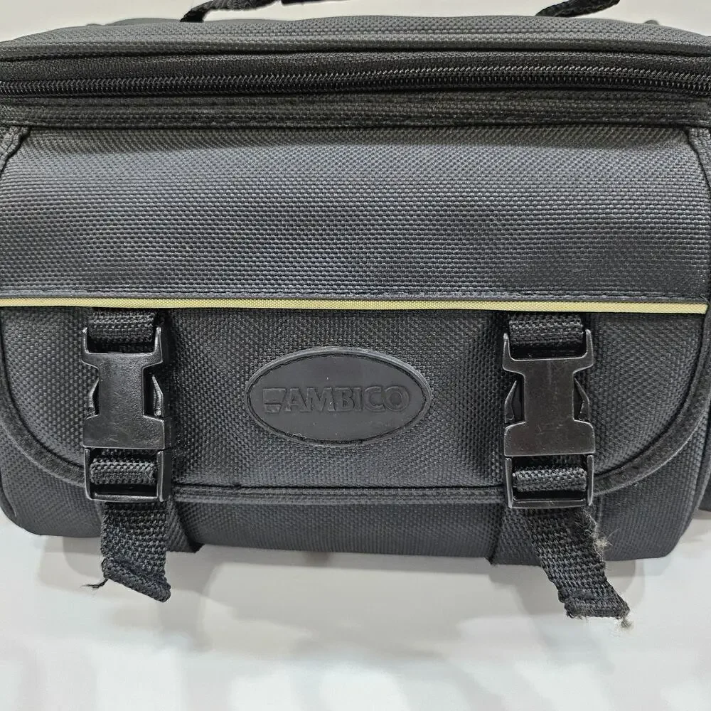 Rugged Ambico Camera Bag DSLR Case Black Padded Multi Pocket Travel Gear